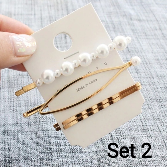Pearl Hair Pins 3 piece set - Picture 4 of 8